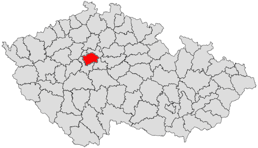 "Region Praha na mapce ČR"