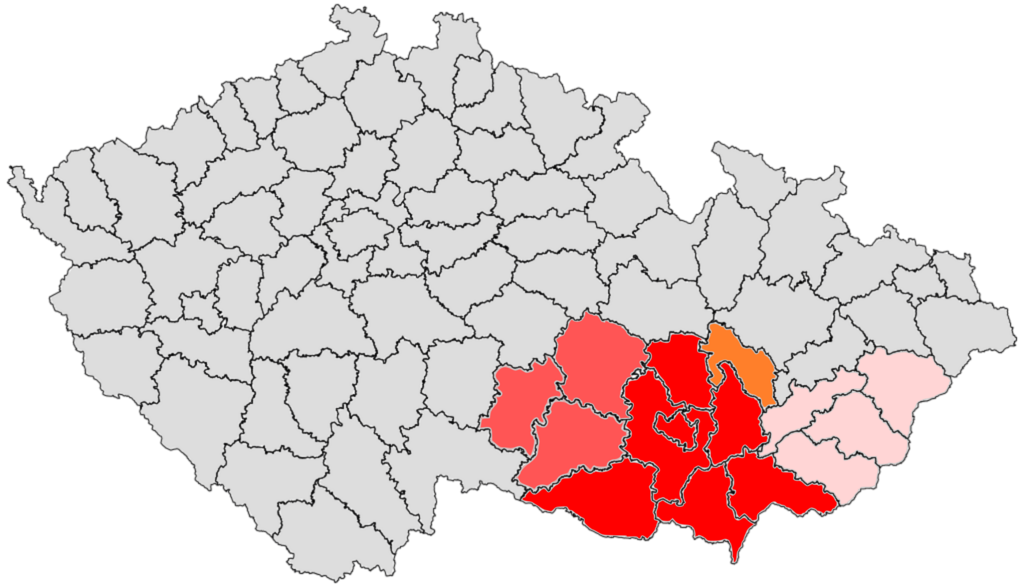 Region Velká Morava na mapce ČR