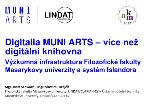 Digitalia MUNI ARTS – více než digitální knihovna: výzkumná infrastruktura Filozofické fakulty Masarykovy univerzity a systém Islandora