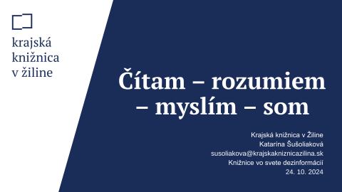 Čítam – rozumiem – myslím – som