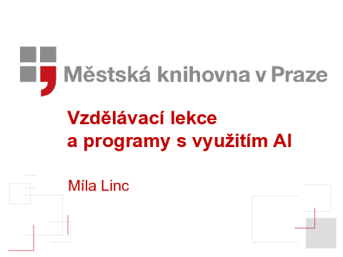 Vzdělávací lekce a programy s využítím AI